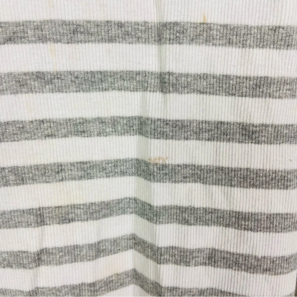 Gymboree Gray and White Striped ribbed cotton stretch Long Sleeve Tee size 3T